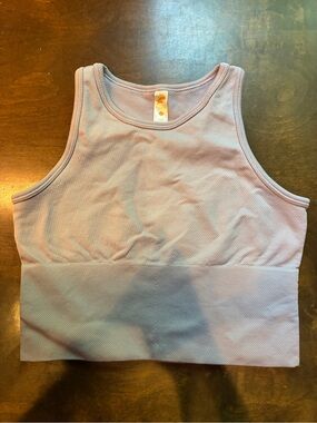 Lilac Ribbed Crop Tank Top